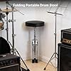 CROWNSHOP Drum Stool Adjustable Piano Stool Folding Drum Throne with Music Guitar Keyboard Stool Throne Piano Chair Padded Seat Piano Chair for Music Guitar Keyboard (Silver(40-50) x27.5cm) #3
