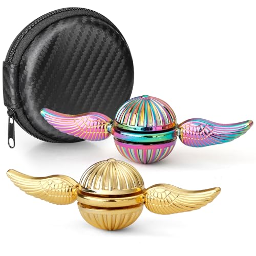 Magic Power Ball Fidget Spinners Metal Fingertip Gyro Sensory Toys Finger Hand Spinner Desk Gadget Spinning Top Focus Toy Stress Relief Anti Anxiety Birthday Gift for Kids Adults (2PCS)