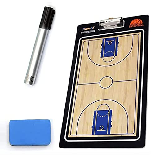 QQAA Tattica Board Lavagnetta, Coaches - Lavagna Bianca a Doppia Faccia, Lavagna per Allenatori per Pallacanestro in PVC, con Pennarello 2 in 1