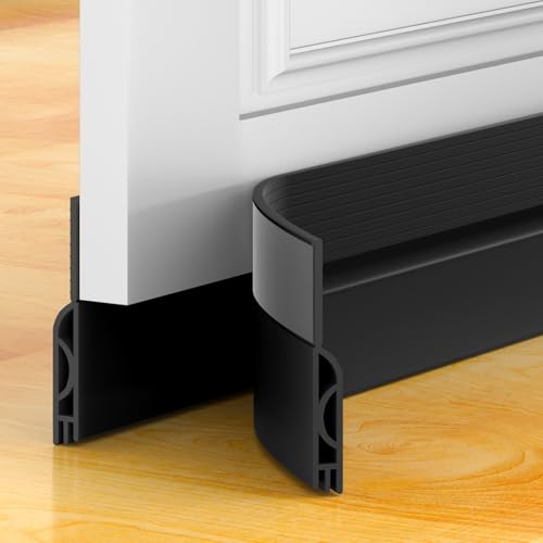 Beoguy Bas de porte anti-courant d'air & étanchéité porte - bas boudin de porte isolant (rapide à installer),idéal pour Porte d'entrée l'isolation joint...