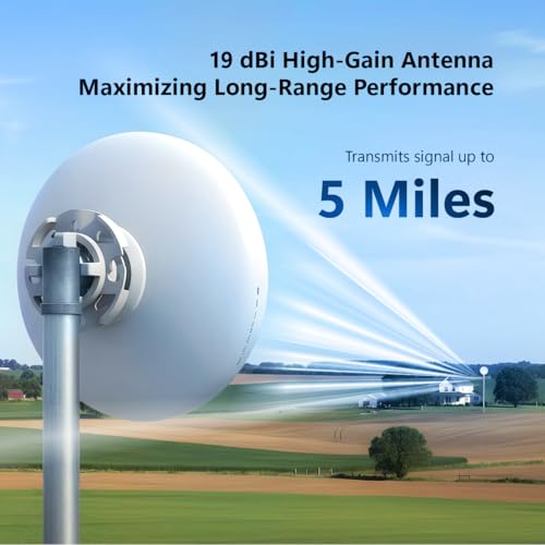 Image of EnGenius EnStation6 Outdoor Wi-Fi 6 Wireless Bridge, 5GHz, 1200 Mbps, 2x2 MIMO, 19 dBi Antenna, 26 dBm, IP55, Long-Range Point-to-Point Up to 18km, Gigabit Port, Weatherproof