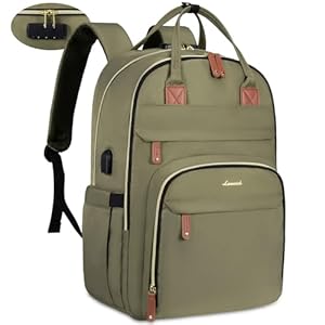 LOVEVOOK Laptop Backpack for Men & Women Unisex Travel Anti-Theft Bag Business Work Computer Backpacks Purse College Bag, Casual Hiking Daypack with Lock, 15.6 Inch, Army Green
