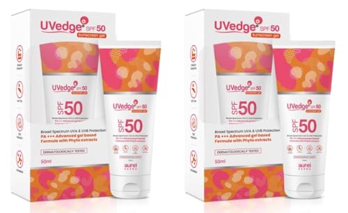 Uvedge Sunscreen Gel SPF 50 Advanced Gel Based Formula -50ml-Pack of 2