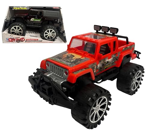 Monster Truck Giocattolo Maxi Fuoristrada cm 28 4x4 con Movimento Frizione Ruote Tacchettate Bigfoot Ruote Grandi Auto Macchina con Movimento per Interno e Esterno Fuoristrada SuperRacing,Multicolore