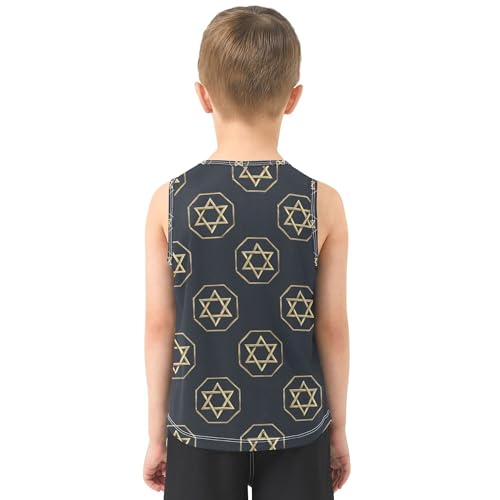 Gold Star David Black Boys Tshirts Tank Tops Sleeveless Toddler Vest Kids Sweatshirt for Surfing Vacation Swim 3T3