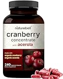 Organic Cranberry 60:1 Extract, 600mg, 90 Capsules, Equivalent to 36,000mg of Fresh Cranberries. Powerfully Supports Urinary Tract Health, Kidney and Bladder Cleanse. Non-GMO & Made in USA