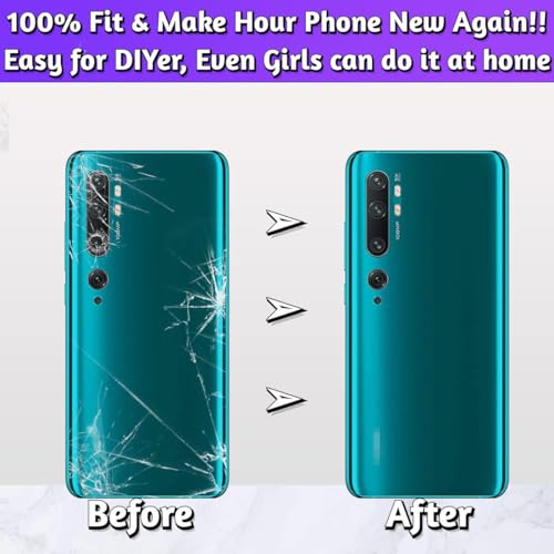 LUVSS Back Glass Cover Replacement Compitable for Xiaomi Mi Note 10 / Pro Rear Cover + Repair Manual DIY Tools Kit (Black) - Image 3