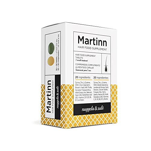 Nuggela & Sulé Martinn Hair Food Supplement. Todas las Vitaminas y Minerales necesarios para el Crecimiento y Fortalecimiento del cabello. Quinoa, Zinc, Vitamina B12