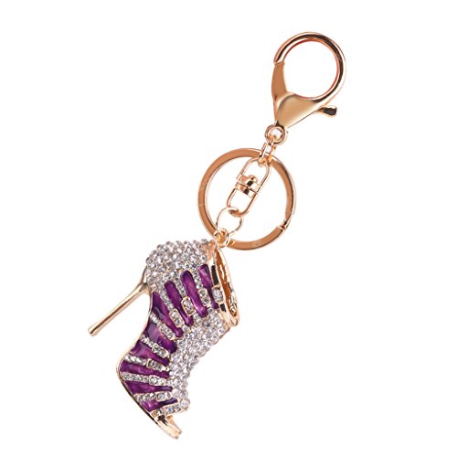 PANYTOW 1pc Rhinestone High Heel Pendant Charm Keyring Keychain with Lobster Clasp