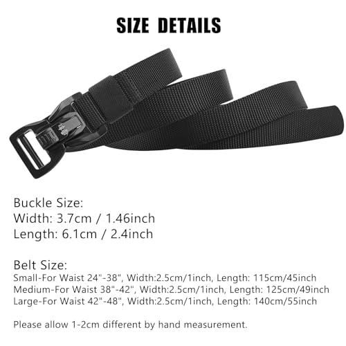 1" Web Belt for Men Quick Release Dual Lock Buckle Nylon Tactical Belts2