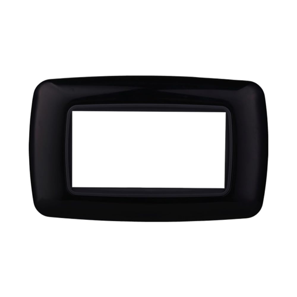 5 Plaques Bombées, 4 Modules/places, Compatible Avec BTicino Living, Noir Noir, Cadre Noir, Plaques Arrondies, Plastique De Haute Qualité, 100 % Compatible Avec Les Supports Et Modules D'origine