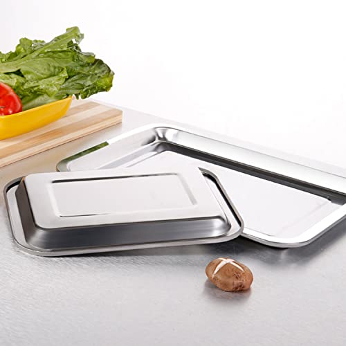 Thinkorb Toaster Oven Pans Stainless Steel Baking Tray Compatible With Cuisinart Air Fryer Toaster Oven Toa-60 And Toa-65,Chefman Xl 20L,Cookie & Bread Baking Sheet Pan (12.4X10.06 Inch) #TOP3