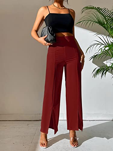 Image of Shasmi Women's Dress Pants Stretchy Work Slacks Business Casual Office Bootcut Leg Elastic Waist Regular Fit Plazzo Trouser Pant (Pant 65)
