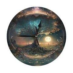 BURSTDAN Moon Phase Tree of Lifes 10 in Battery Round Silent Clock Non Ticking Wall Clock Modern photo BURSTDAN Moon Phase Tree of Lifes 10 in Battery Round Silent Clock Non Ticking Wall Clock Modern