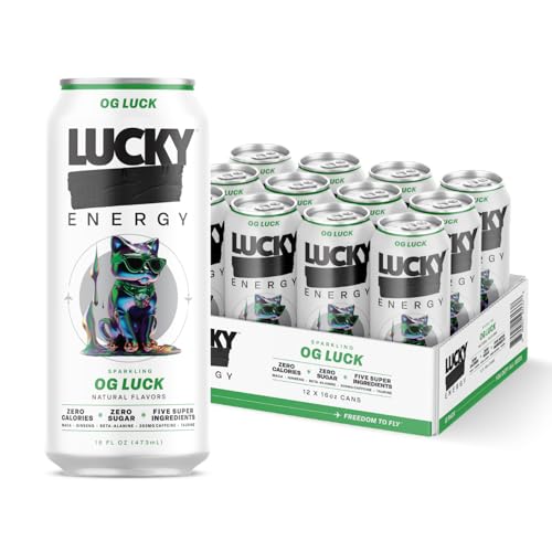 Lucky Energy Sugar Free Energy Drinks, OG Luck, 16oz Cans