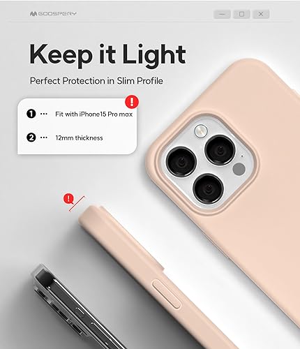 Coque iPhone 15 Pro Max antichoc en silicone rose avec doublure microfibre anti-rayures - 5