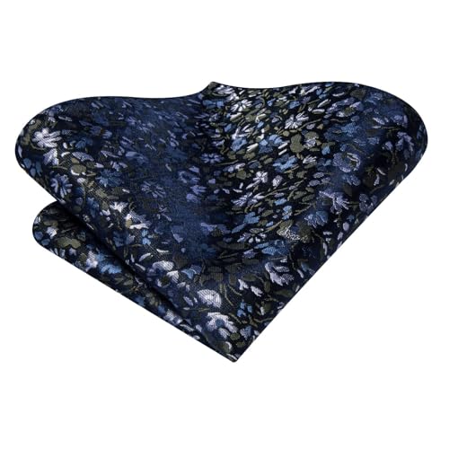 Image of Hi-Tie 70 inches Ties for Men Silk Extra Long Necktie and Pocket Square Cufflinks Set Men Big and Tall Tie Business