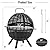 Panovue 35 Inch Wood Burning Fire Pit with BBQ Grill, Heavy Duty Fire Pits Ball for Outside with Spark Screen & Removable Ash Pan, Outdoor firepit & Fireplace for Bonfire in Garden, Yard