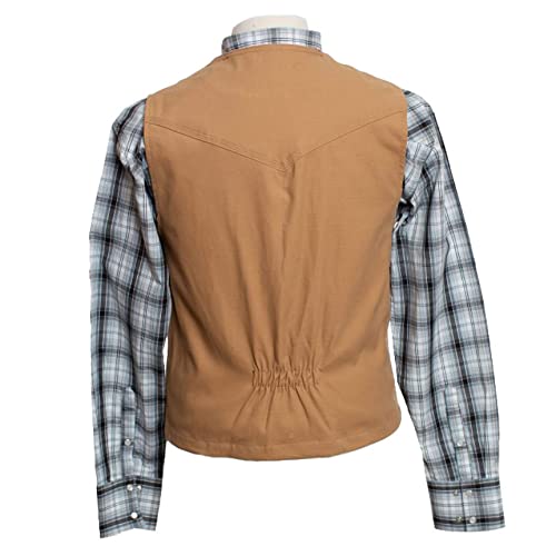 Image of Wyoming Traders Mens Tan Canvas Bronco Vest Tan S