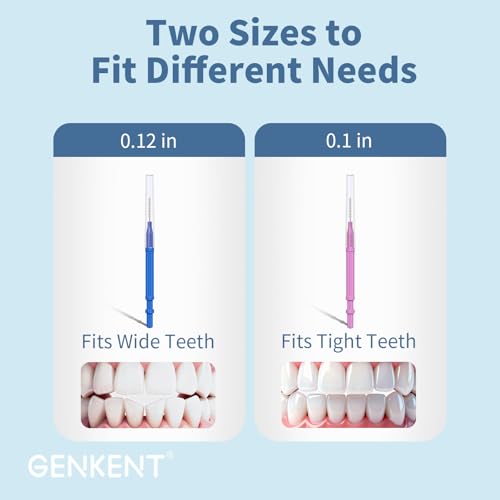 Image of GENKENT Interdental Brushes for Braces 64 Pieces, Interdental Brushes Between Teeth for Braces Flossers (2 Sizes)