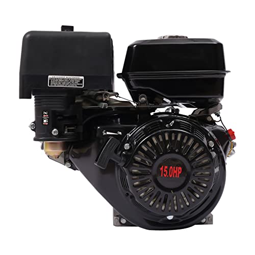 4 Stroke Gas Engine 15HP 420CC Go Kart Motor Engine, Small Horizontal Shaft Petrol Engine, Industrial Grade Replacement Gas Motor for Compressor Scarifier Lawnmower Pump Generator Mower