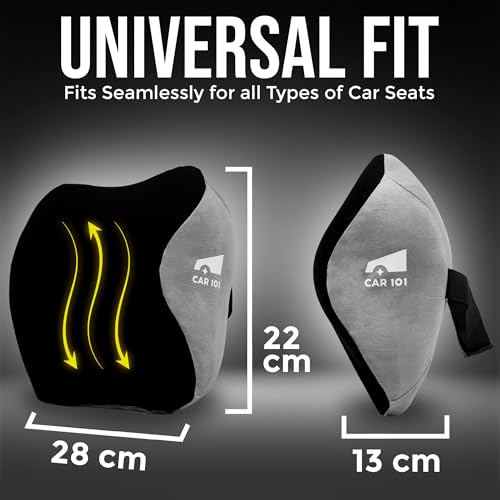 Image of CAR101 Orthopedic Memory Foam Backrest & Neckrest - Combo | Removable Breathable Mesh Covers | Ergonomic Lumbar & Cervical Support Cushion | Adjustable Straps for Secure Fit