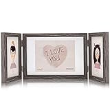 Afuly Marcos de Fotos Multiples 10x15 y 13x18 Marron Oscuro 3 fotos Madera Marcos Fotos Familia Amigo Regalo Pared Escritorio Decorar
