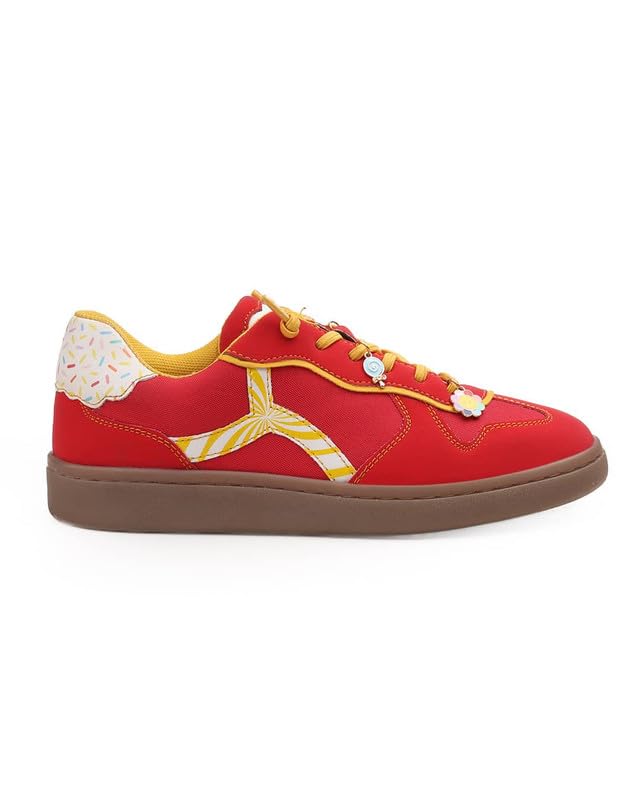 Image of Bacca Bucci Sugar Rush Women's Casual Sneakers | Lace-Up Low-Top | Mesh & Synthetic Upper | Playful Lace Charms | Grippy Rubber Cupsole | Walking