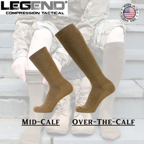 LEGEND Compression OTC Tactical Socks, Merino Wool All-Weather Over-the-Calf Military Combat Boot Socks for Men and Women4