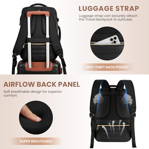 Image of YAMTION Luggage Sets 6 Piece,Hardside 20In Suitcase with Spinner Wheels,TSA Lock,Carry On Suitcase Travel Essentials for Personal Items,Black Beige