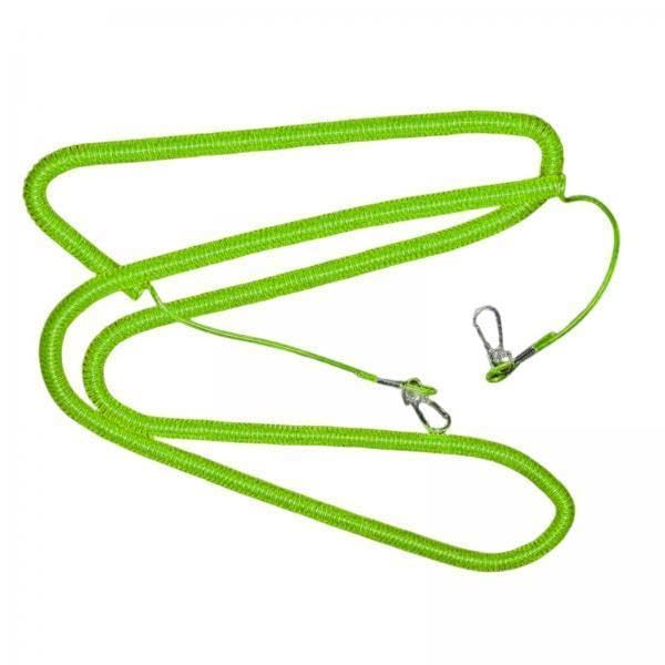 SAZ DEKOR 2xRetractable Fishing Coiled Lanyard Steel Wire Extension Tether Cord Flexible 20 Meters-image-0
