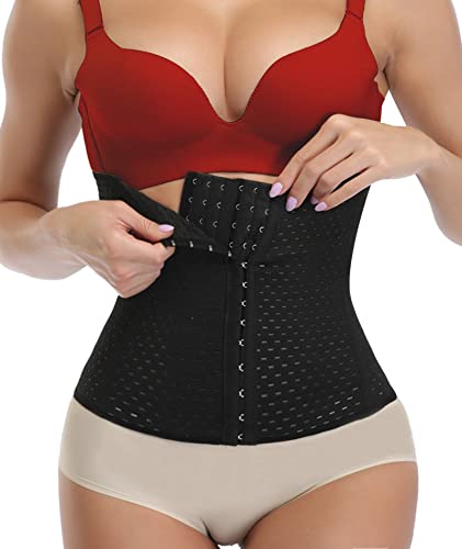 Figninget Waist Trainer Bauchweggürtel Große Größen Waist Trainer Damen Corsage Damen Bauchweg Body Shaper Damen Postpartum Gürtel für Damen Korsage Damen Korsett Damen Bauchweg Damen-Schwarz S