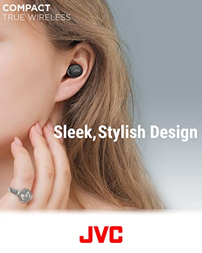 Image of JVC Compact True Wireless Headphones with Active Noise Cancelling, Low-Latency Mode for Gaming and Movies, Bluetooth 5.2, Long Battery Life (up to 21 Hours) - HAA30TA (Blue), Small