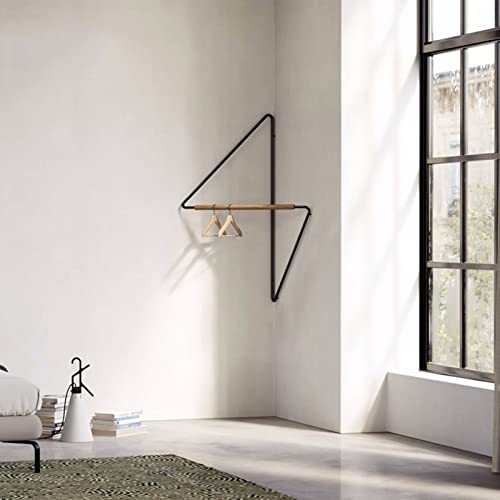 Porte-vêtements d'angle mural industriel pour dressing