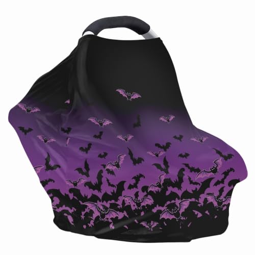 Image of Halloween Car Seat Covers Baby Carseat Canopy Carrier Cover, Bat