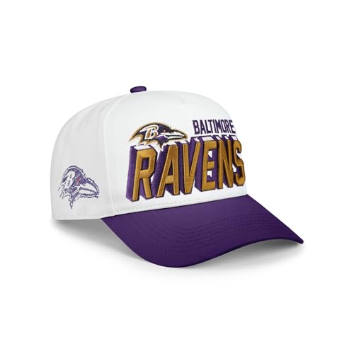 FOCO Baltimore Ravens NFL Lineman Marquee RF Cap - White/Purple
