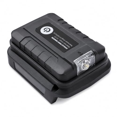 KATSU Akku-Adapter USB-Ladegerät-Adapter kompatibel mit Makita 14 4V 18V 21V Lithium-Ionen Batterie mit LED-Arbeitsleuchte und Zwei USB-Anschlüssen Stromquelle