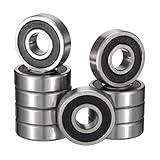 HiPicco 6903-2RS Deep Groove Bearings, ID 17mm x OD 30mm x Width 7mm Double Rubber Sealed Ball Bearings, Pre-Lubricated (GCr15) Chrome Steel 10pcs
