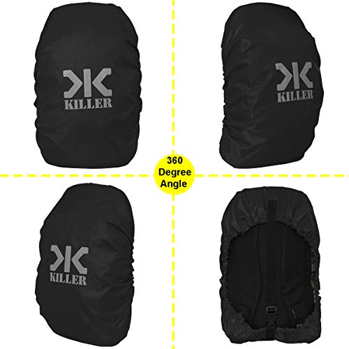 Image of Killer Mini Rain & Dust Cover with Pouch Black for Small 12 Litre Backpacks