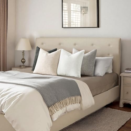 Image of MIULEE Pack of 4 Couch Throw Pillow Covers 18x18 Inch Gray Soft Decorative Chenille Pillow Covers Farmhouse Accent Cushion Covers for Boho Home Decor Sofa Bedroom Living Room