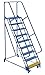 Vestil LAD-PW-32-9-P Portable Warehouse Ladder Perforated 30-1/4" x 14" 9 Step, Blue
