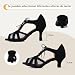 Imagen de Jywmsc Mujeres Negro Zapatos de Baile de Salón Zapatos de Suela de Gamuza Salsa Latina Zapatos de Práctica de Tacón Bajo 7