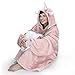 Catalonia Unicorn Blanket Hoodie Sweatshirt, Oversized Wearable Sherpa Lounging Pullover for Adults Men Women Teenagers Kids Gift