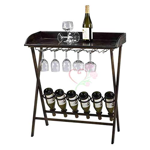 Soporte para botellas de vino de hierro forjado de pie miniatura 1