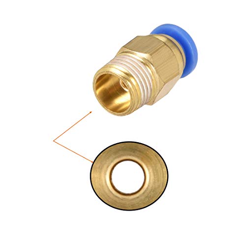 sourcing map 10 Stück Gerade Pneumatische Drücken Verbindung Anschlüsse G 1/8 Stecker x 4 mm Rohraußendurchm.