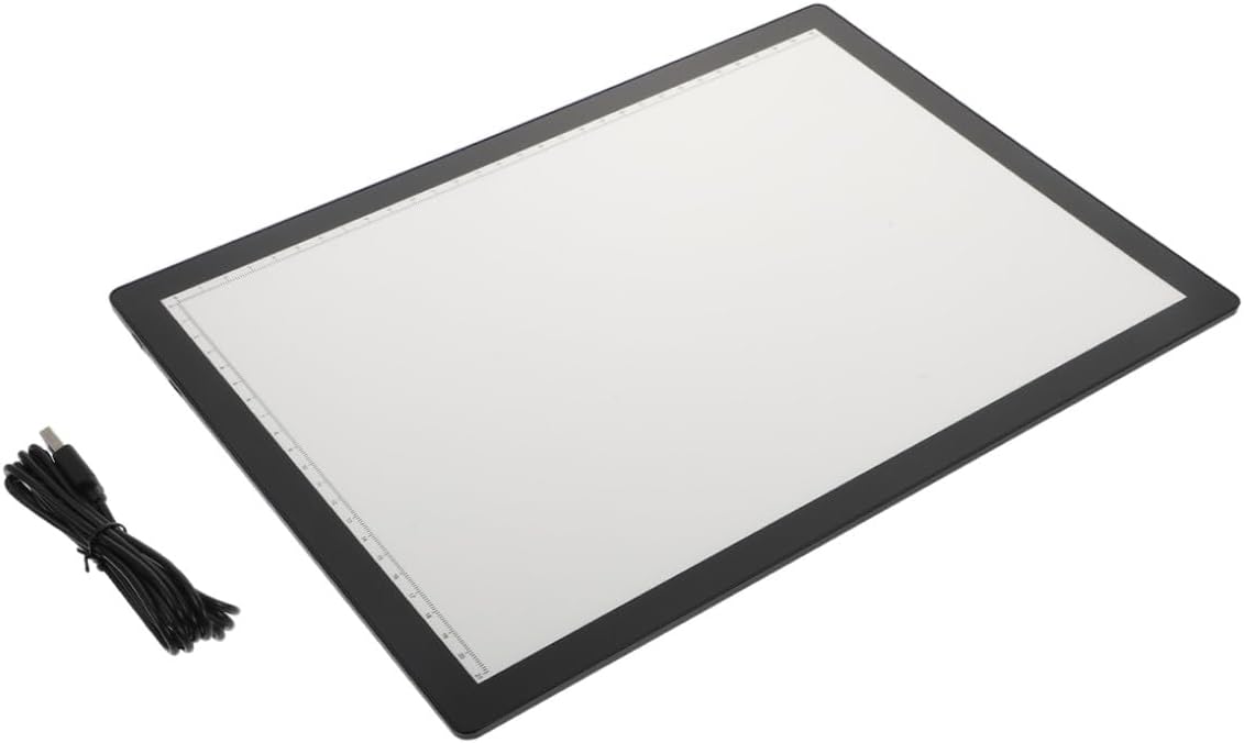 PRETYZOOM A4 Magnetic LED Tracing Board Copy Pad for Artists, Black Rechargeable Sketching and Animation Drawing Light Box with Dimmable Brightness