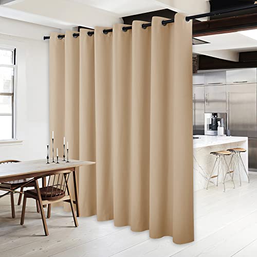 NICETOWN Thick Blackout Curtain and Drape - (120 x 84, Biscotti Beige, 1 Panel) Thermal Insulated Grommet Top Window Drapery for Bedroom, Block Out Li