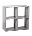 Etagère 4 cases - L 67,6 x P 32 x H 67,6 cm - Bois - Gris
