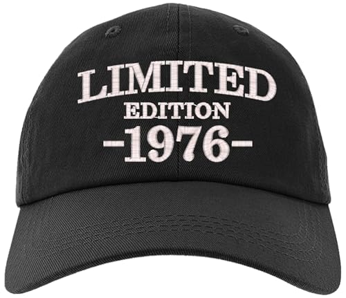 Cap 1976-50th Birthday Gifts, Limited Edition All Original Parts Baseball Hat 1976-EM-0004-Black