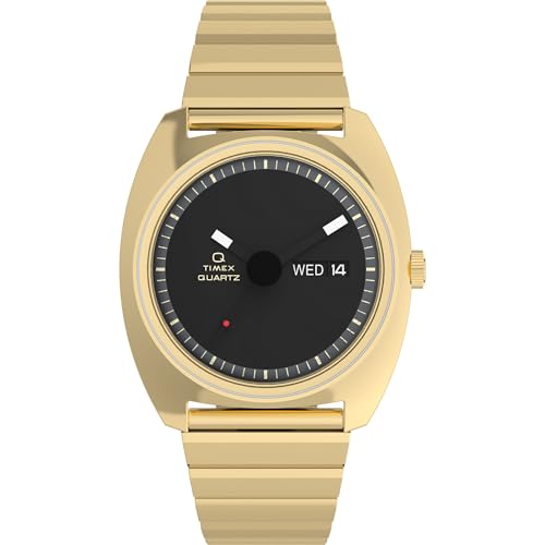 Image of TIMEX Q Vintage-Inspired Black Round Dial Analog Men's Watch - TW2Y34400UJ